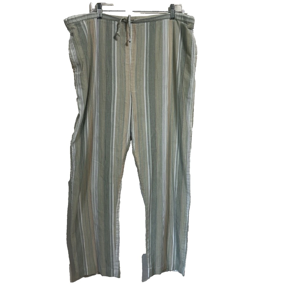 TravelSmith Pants Womens Casual Pastel Stripe Woven Tapered Fit Beach Size Large